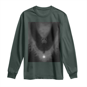 Mothman Long Sleeve Shirt Horror Poster Halloween Cryptid Lover TS10 Dark Forest Green Print Your Wear