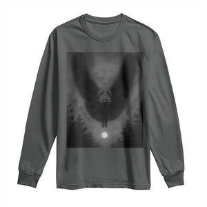 Mothman Long Sleeve Shirt Horror Poster Halloween Cryptid Lover TS10 Dark Heather Print Your Wear
