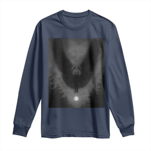 Mothman Long Sleeve Shirt Horror Poster Halloween Cryptid Lover TS10 Navy Print Your Wear