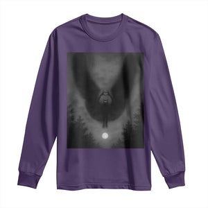 Mothman Long Sleeve Shirt Horror Poster Halloween Cryptid Lover TS10 Purple Print Your Wear