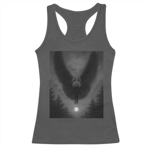 Mothman Racerback Tank Top Horror Poster Halloween Cryptid Lover TS10 Dark Heather Print Your Wear
