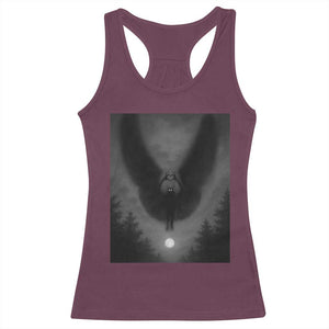 Mothman Racerback Tank Top Horror Poster Halloween Cryptid Lover TS10 Maroon Print Your Wear
