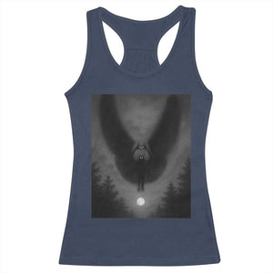 Mothman Racerback Tank Top Horror Poster Halloween Cryptid Lover TS10 Navy Print Your Wear