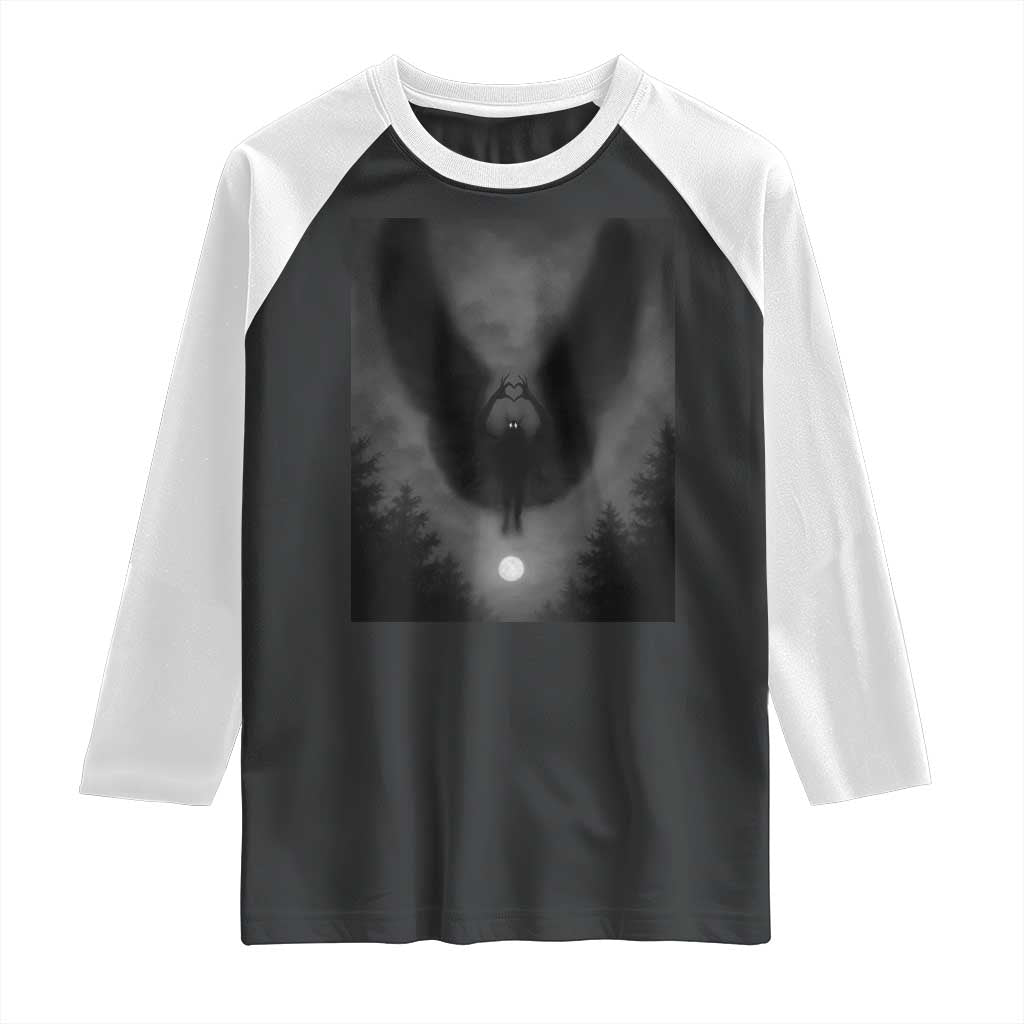 Mothman Raglan Shirt Horror Poster Halloween Cryptid Lover TS10 Black White Print Your Wear