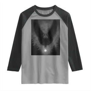 Mothman Raglan Shirt Horror Poster Halloween Cryptid Lover TS10 Sport Gray Black Print Your Wear
