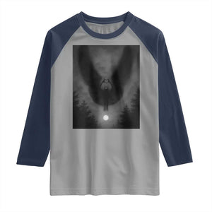 Mothman Raglan Shirt Horror Poster Halloween Cryptid Lover TS10 Sport Gray Navy Print Your Wear