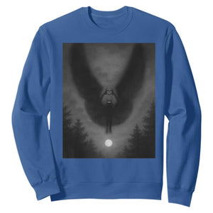 Mothman Sweatshirt Horror Poster Halloween Cryptid Lover TS10 Royal Blue Print Your Wear