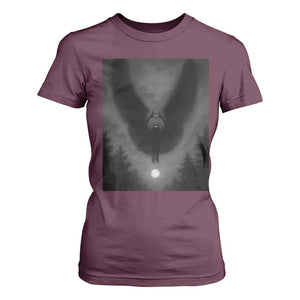 Mothman T Shirt For Women Horror Poster Halloween Cryptid Lover TS10 Maroon Print Your Wear