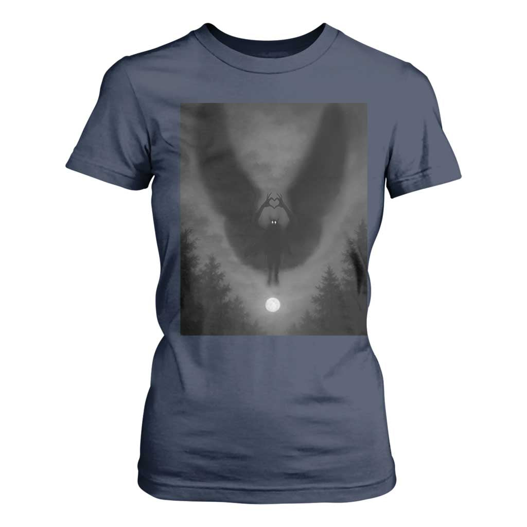 Mothman T Shirt For Women Horror Poster Halloween Cryptid Lover TS10 Navy Print Your Wear