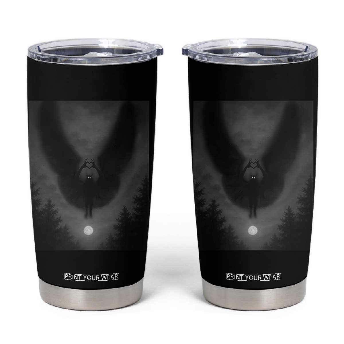 Mothman Tumbler Cup Horror Poster Halloween Cryptid Lover TS10 Black Print Your Wear