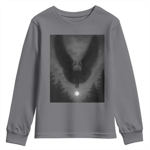 Mothman Youth Sweatshirt Horror Poster Halloween Cryptid Lover TS10 Charcoal Print Your Wear