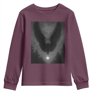 Mothman Youth Sweatshirt Horror Poster Halloween Cryptid Lover TS10 Maroon Print Your Wear