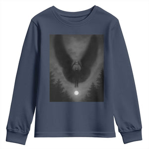 Mothman Youth Sweatshirt Horror Poster Halloween Cryptid Lover TS10 Navy Print Your Wear