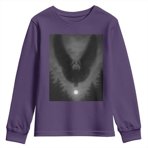 Mothman Youth Sweatshirt Horror Poster Halloween Cryptid Lover TS10 Purple Print Your Wear