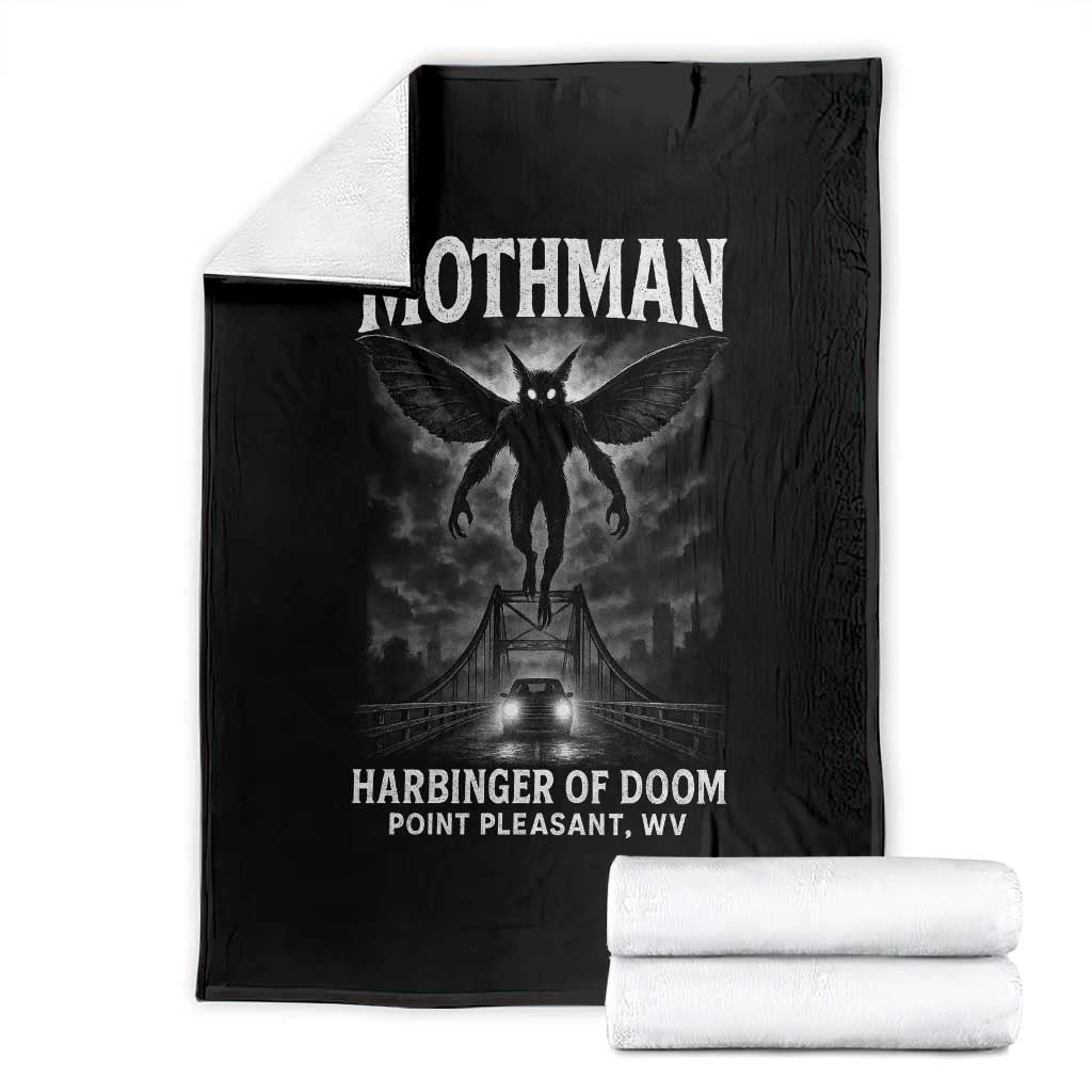 Mothman Throw Blanket Horror Poster Halloween Harbinger of Doom Cryptid Creature TS10 Black Print Your Wear