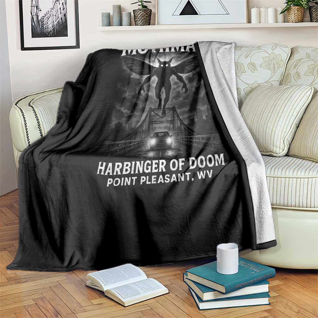 Mothman Throw Blanket Horror Poster Halloween Harbinger of Doom Cryptid Creature TS10 Print Your Wear