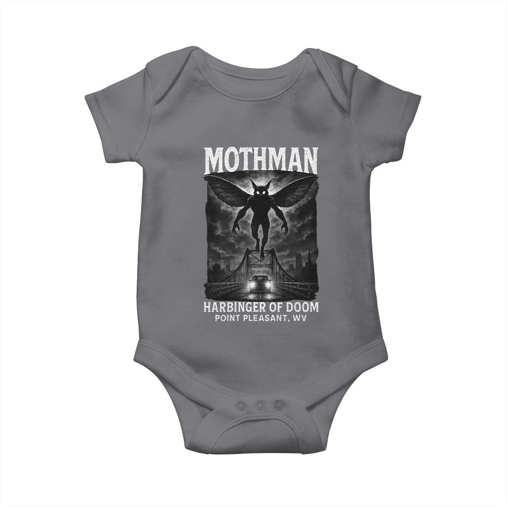 Mothman Baby Onesie Horror Poster Halloween Harbinger of Doom Cryptid Creature TS10 Charcoal Print Your Wear
