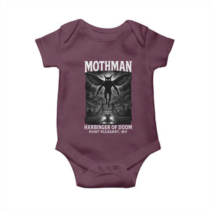 Mothman Baby Onesie Horror Poster Halloween Harbinger of Doom Cryptid Creature TS10 Maroon Print Your Wear