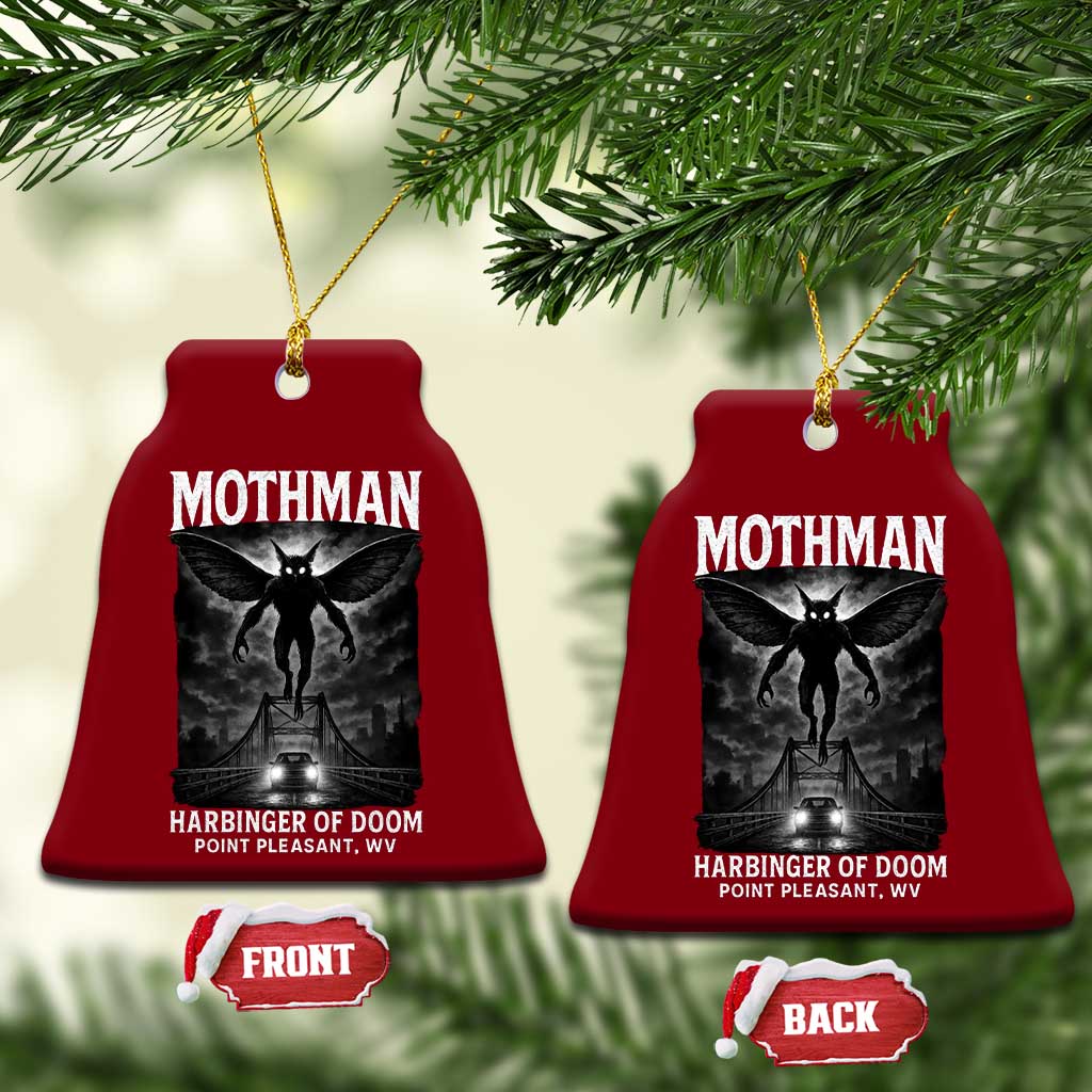 Mothman Ceramic Ornament Horror Poster Halloween Harbinger of Doom Cryptid Creature TS10 Print Your Wear