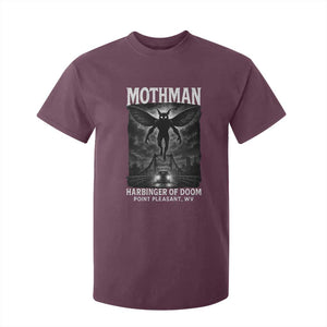 Mothman T Shirt For Kid Horror Poster Halloween Harbinger of Doom Cryptid Creature TS10 Maroon Print Your Wear