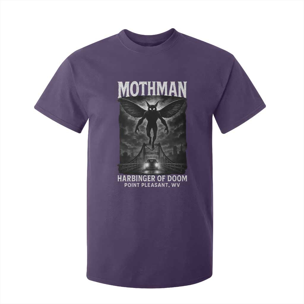 Mothman T Shirt For Kid Horror Poster Halloween Harbinger of Doom Cryptid Creature TS10 Purple Print Your Wear