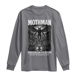 Mothman Long Sleeve Shirt Horror Poster Halloween Harbinger of Doom Cryptid Creature TS10 Charcoal Print Your Wear