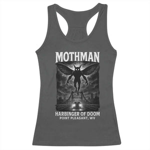 Mothman Racerback Tank Top Horror Poster Halloween Harbinger of Doom Cryptid Creature TS10 Dark Heather Print Your Wear