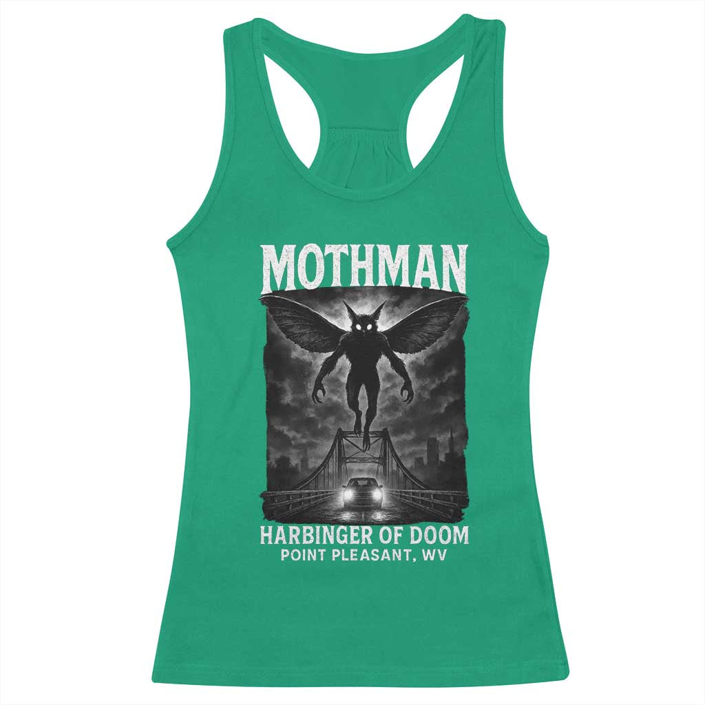 Mothman Racerback Tank Top Horror Poster Halloween Harbinger of Doom Cryptid Creature TS10 Irish Green Print Your Wear