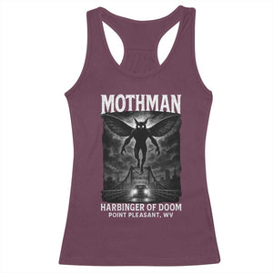 Mothman Racerback Tank Top Horror Poster Halloween Harbinger of Doom Cryptid Creature TS10 Maroon Print Your Wear