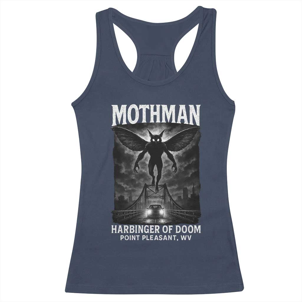 Mothman Racerback Tank Top Horror Poster Halloween Harbinger of Doom Cryptid Creature TS10 Navy Print Your Wear