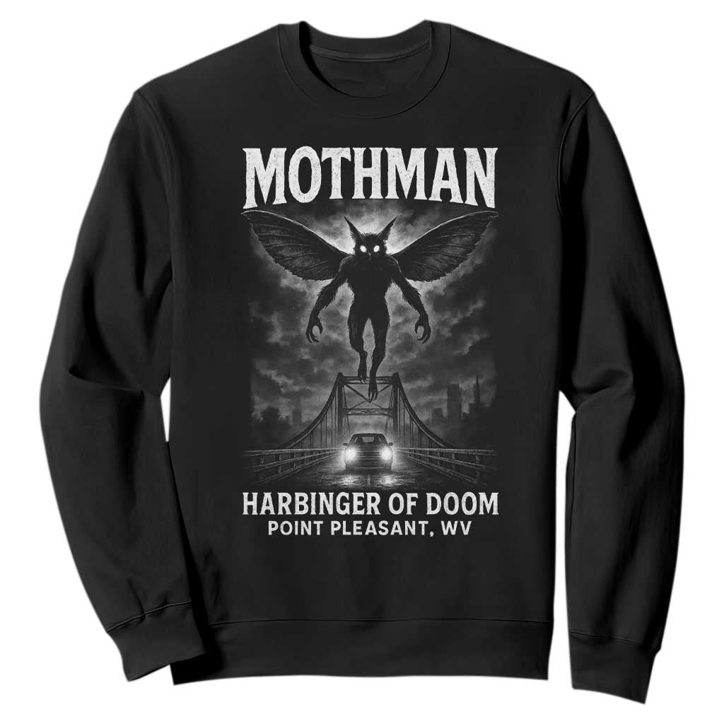 Mothman Sweatshirt Horror Poster Halloween Harbinger of Doom Cryptid Creature TS10 Black Print Your Wear