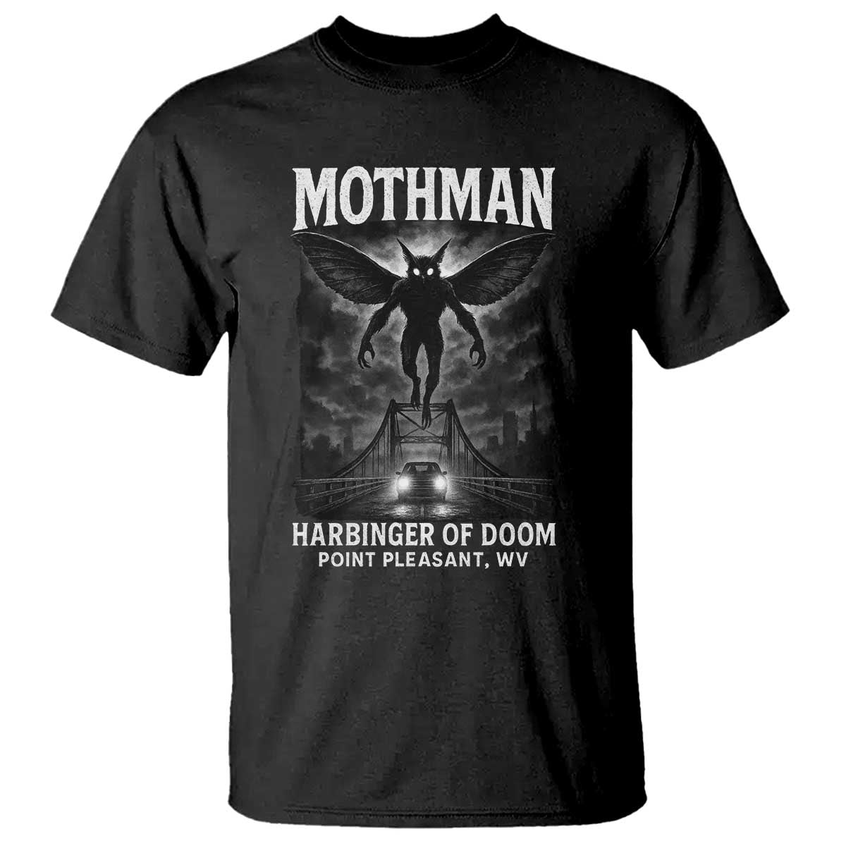 Mothman T Shirt Horror Poster Halloween Harbinger of Doom Cryptid Creature TS10 Black Print Your Wear