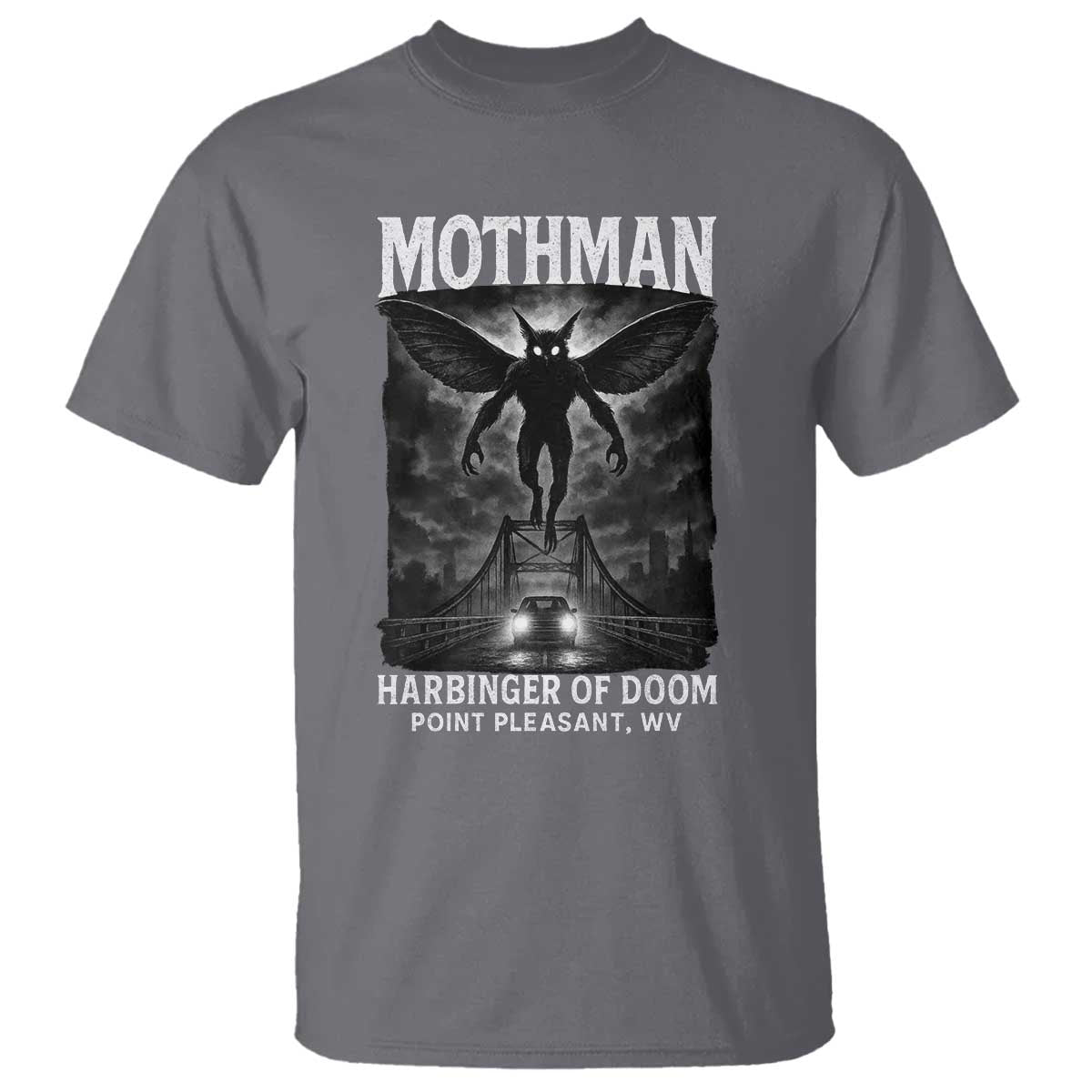 Mothman T Shirt Horror Poster Halloween Harbinger of Doom Cryptid Creature TS10 Charcoal Print Your Wear