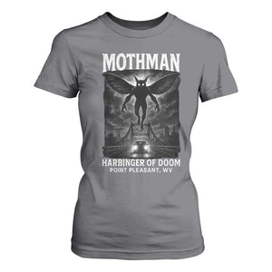 Mothman T Shirt For Women Horror Poster Halloween Harbinger of Doom Cryptid Creature TS10 Charcoal Print Your Wear