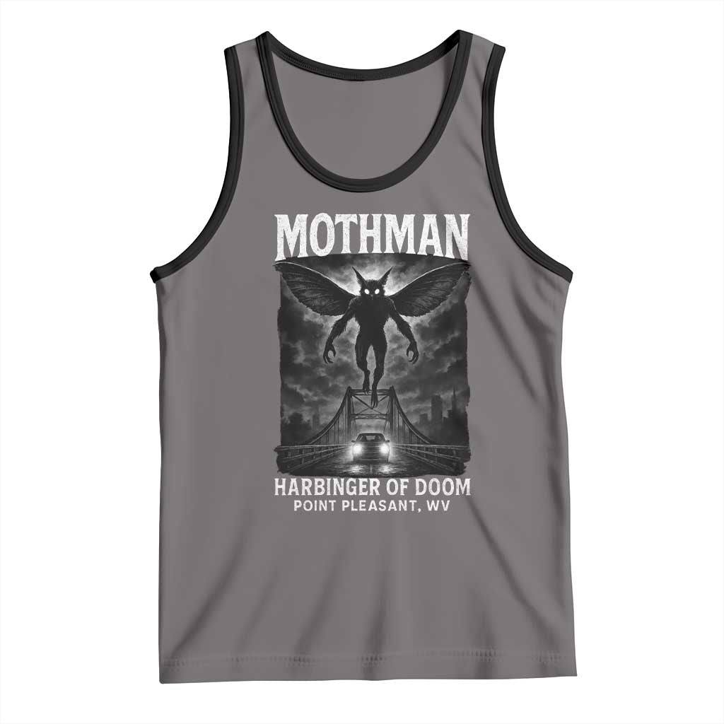 Mothman Tank Top Horror Poster Halloween Harbinger of Doom Cryptid Creature TS10 Deep Heather Black Print Your Wear