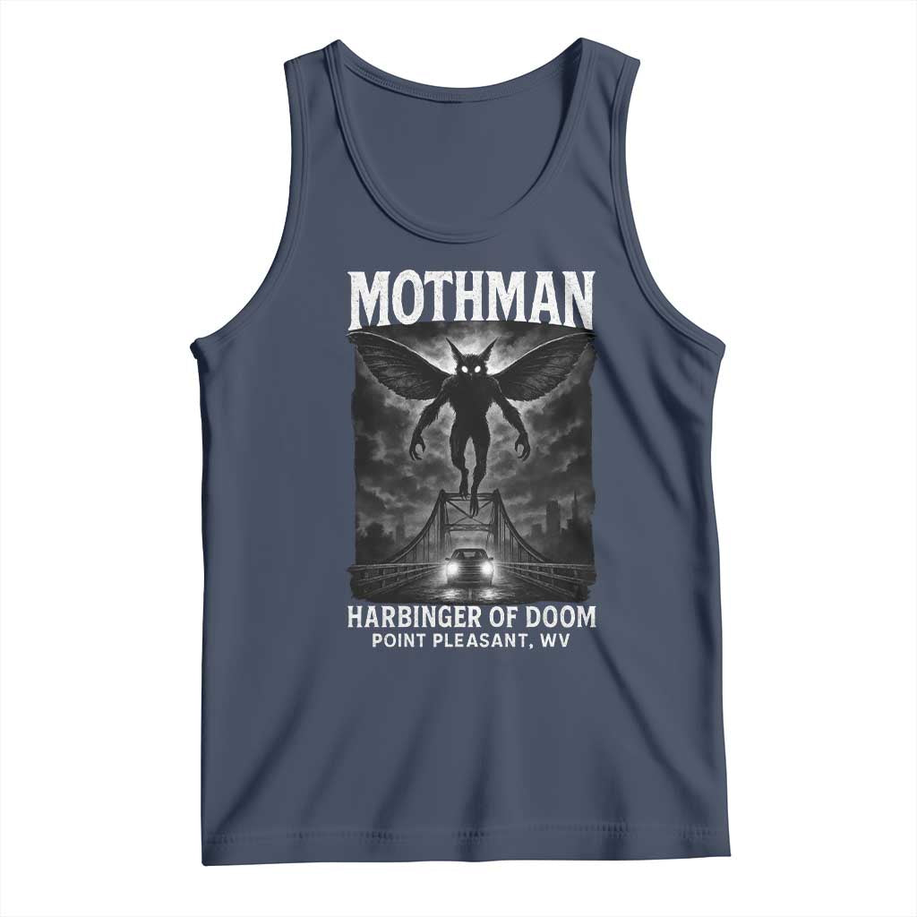 Mothman Tank Top Horror Poster Halloween Harbinger of Doom Cryptid Creature TS10 Navy Print Your Wear