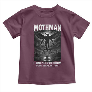 Mothman Toddler T Shirt Horror Poster Halloween Harbinger of Doom Cryptid Creature TS10 Maroon Print Your Wear