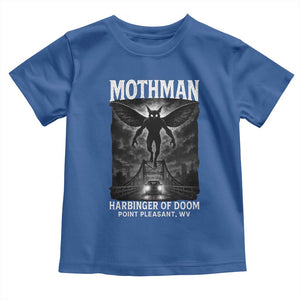 Mothman Toddler T Shirt Horror Poster Halloween Harbinger of Doom Cryptid Creature TS10 Royal Blue Print Your Wear