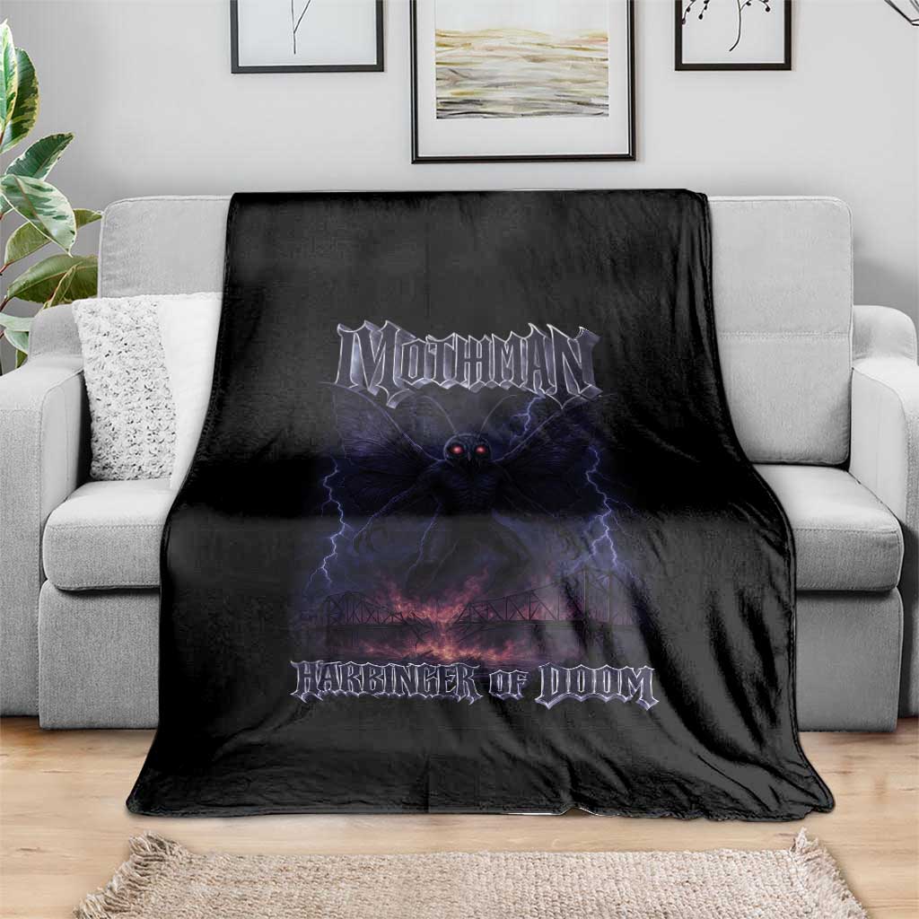 Mothman Throw Blanket Black Bridge Folk Horror Cryptid Fan TS10 Print Your Wear