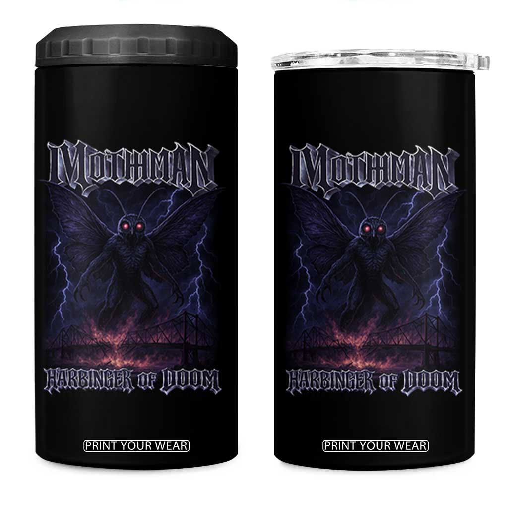 Mothman 4 in 1 Can Cooler Tumbler Black Bridge Folk Horror Cryptid Fan TS10 One Size: 16 oz Black Print Your Wear