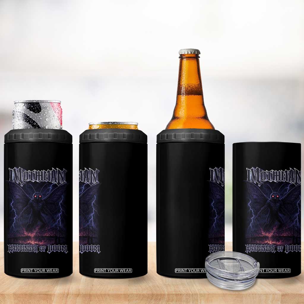 Mothman 4 in 1 Can Cooler Tumbler Black Bridge Folk Horror Cryptid Fan TS10 Print Your Wear