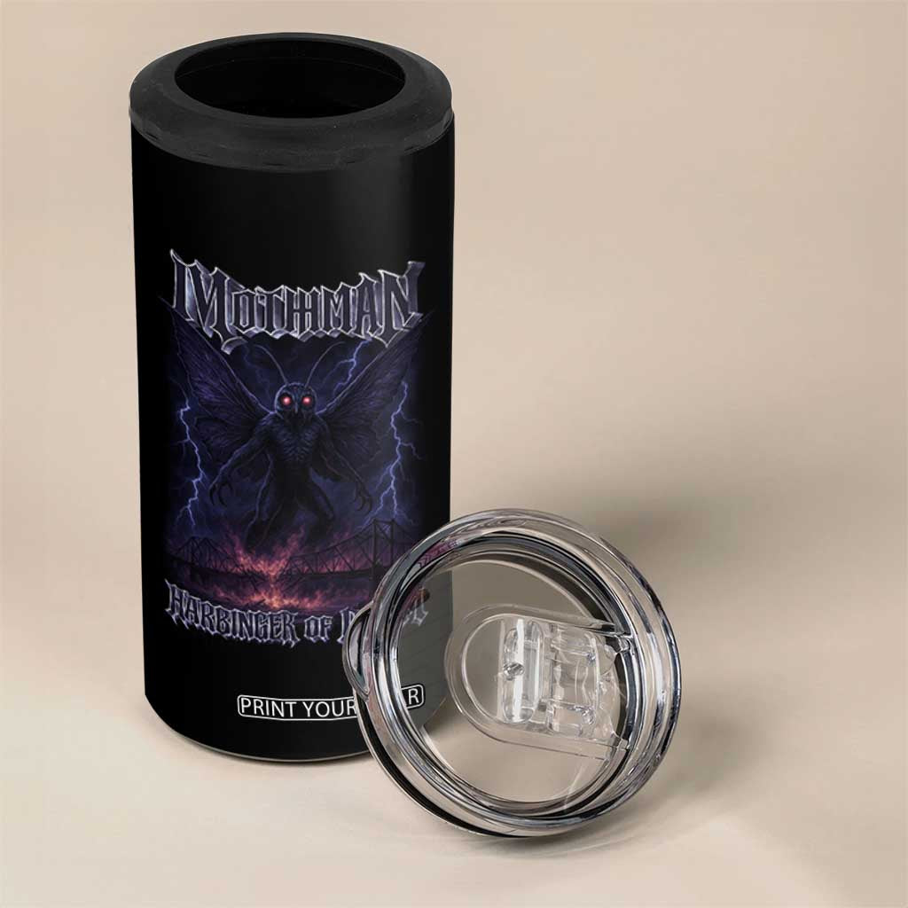 Mothman 4 in 1 Can Cooler Tumbler Black Bridge Folk Horror Cryptid Fan TS10 Print Your Wear