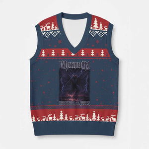 Mothman V-Neck Knit Sweater Vest Black Bridge Folk Horror Cryptid Fan TS10 Navy Red Print Your Wear