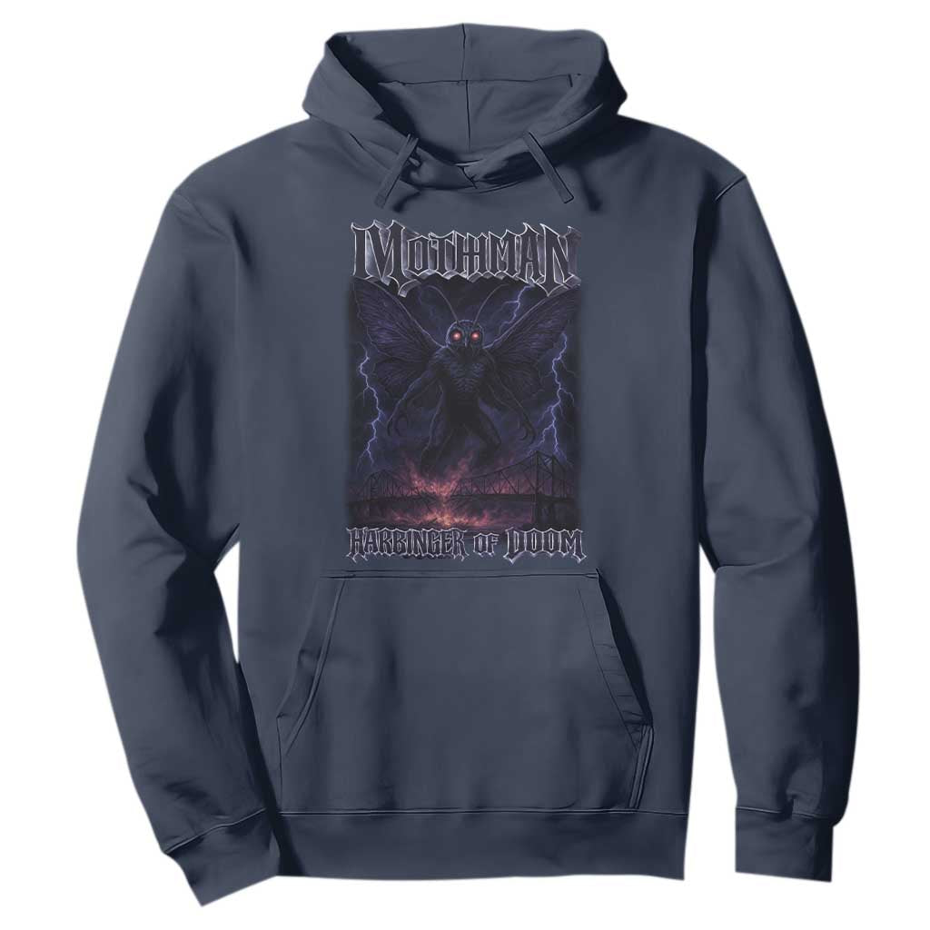 Mothman Hoodie Black Bridge Folk Horror Cryptid Fan TS10 Navy Print Your Wear