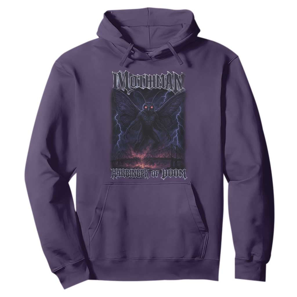 Mothman Hoodie Black Bridge Folk Horror Cryptid Fan TS10 Purple Print Your Wear