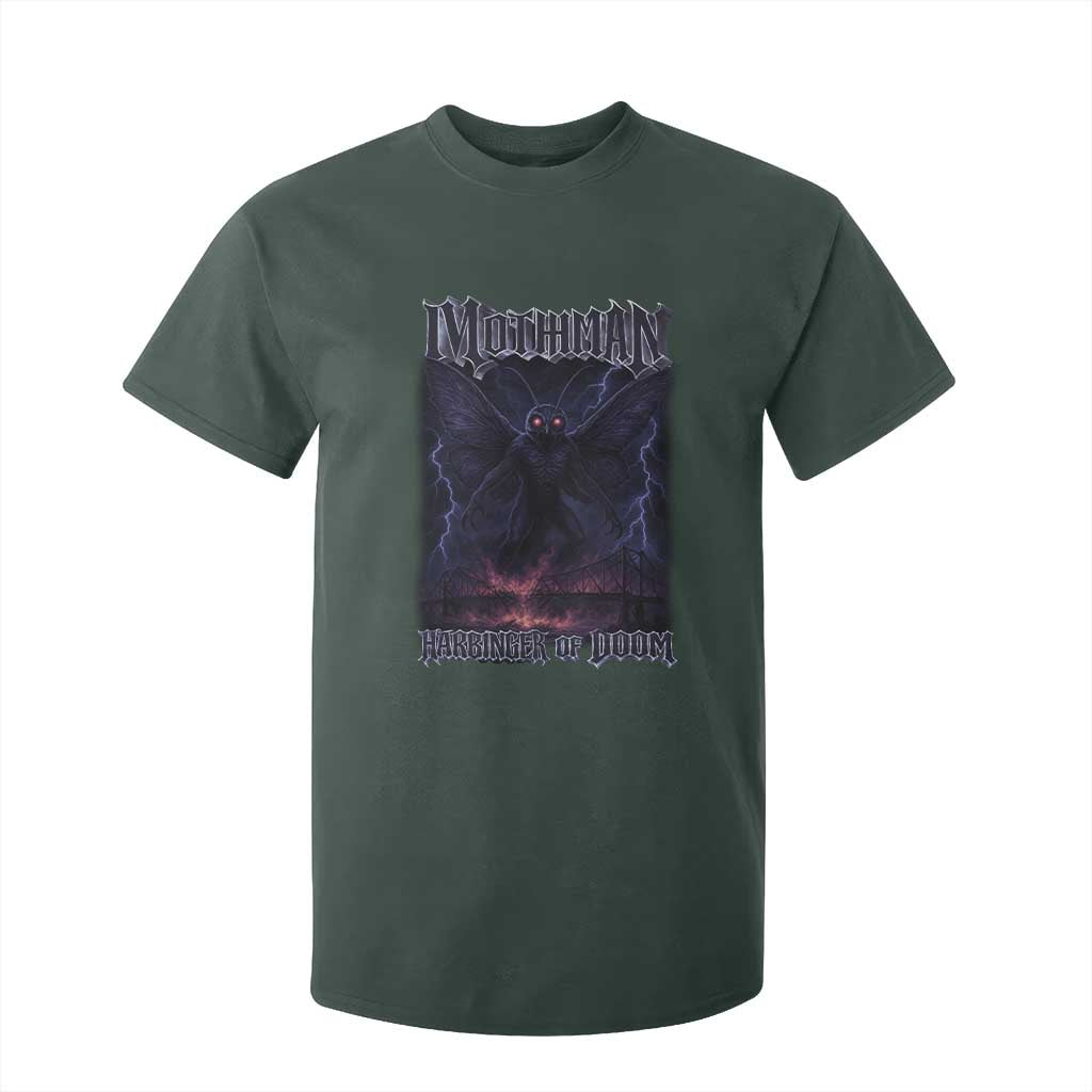 Mothman T Shirt For Kid Black Bridge Folk Horror Cryptid Fan TS10 Dark Forest Green Print Your Wear