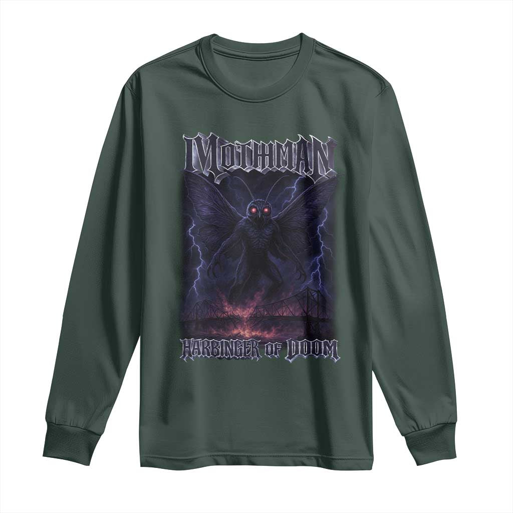 Mothman Long Sleeve Shirt Black Bridge Folk Horror Cryptid Fan TS10 Dark Forest Green Print Your Wear