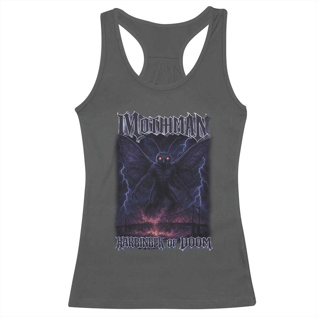 Mothman Racerback Tank Top Black Bridge Folk Horror Cryptid Fan TS10 Dark Heather Print Your Wear