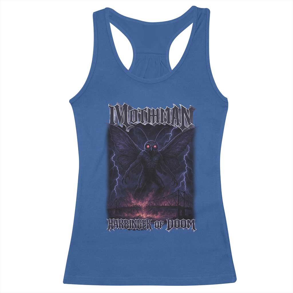 Mothman Racerback Tank Top Black Bridge Folk Horror Cryptid Fan TS10 Royal Blue Print Your Wear