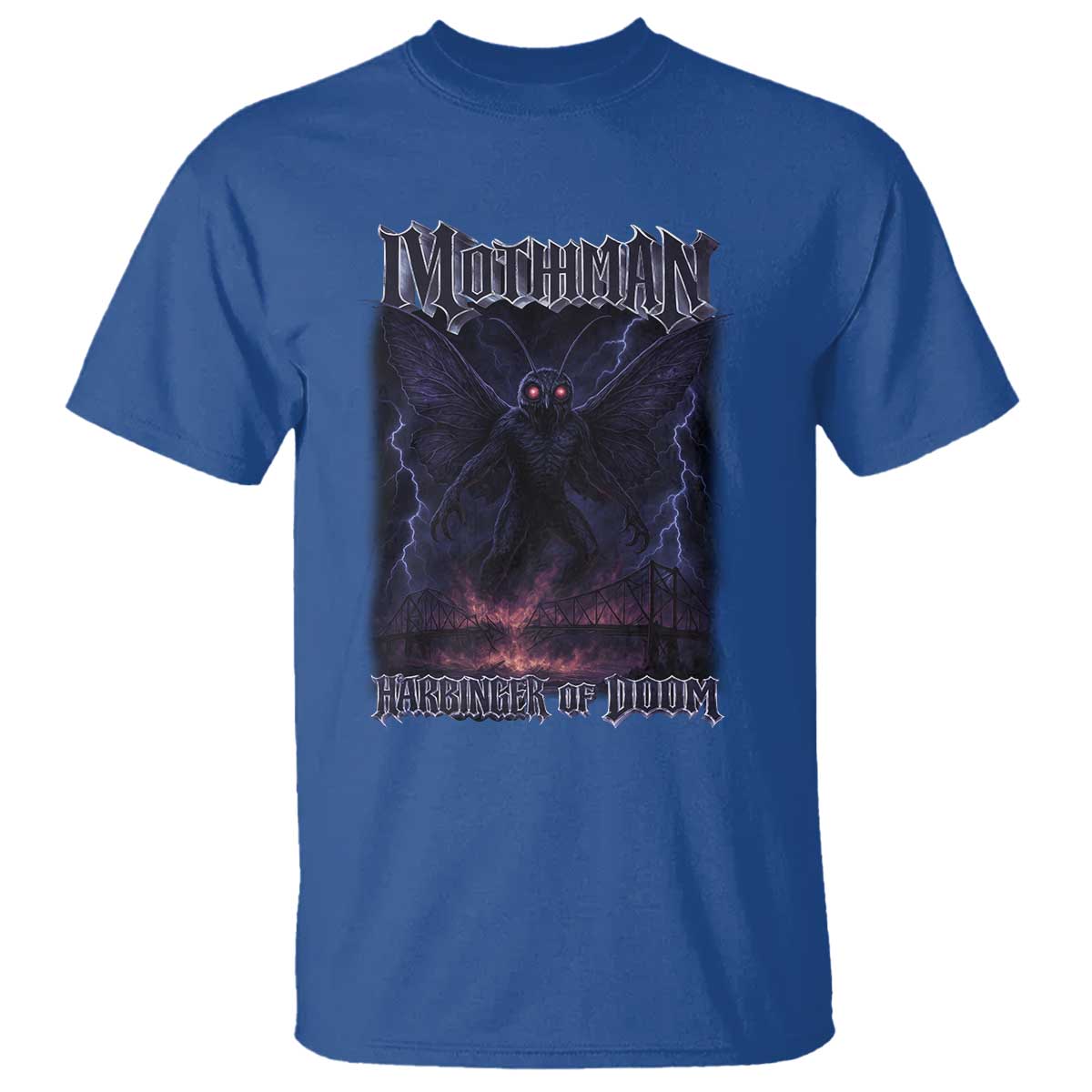 Mothman T Shirt Black Bridge Folk Horror Cryptid Fan TS10 Royal Blue Print Your Wear